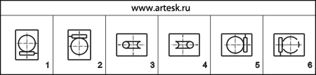 Варианты расположения червячной пары 2Ч-40, 2Ч-63, 2Ч-80