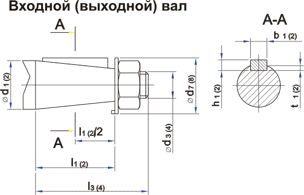 Входной/выходной вал Ц3У160 - Ц3У250