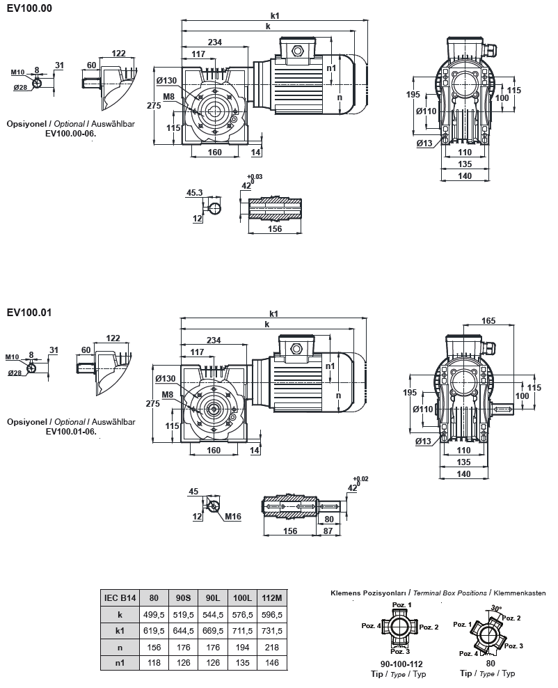 Червячный мотор-редуктор EV100 (EN100)