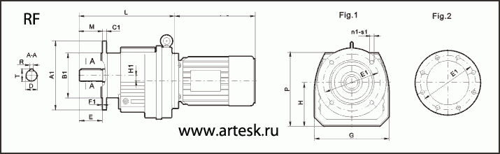 Габаритные и присоединительные размеры RF