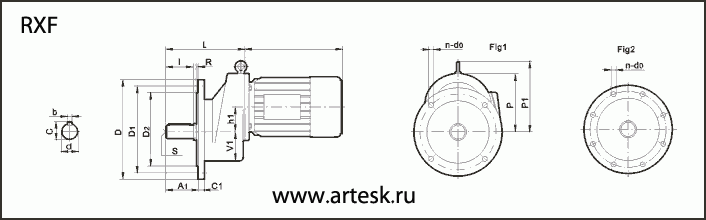 rxf - одноступенчатый мотор-редуктор (фланец)
